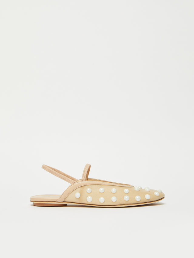 Mesh Ballerinas With Beads for Women - Nudo - Max Mara UAE