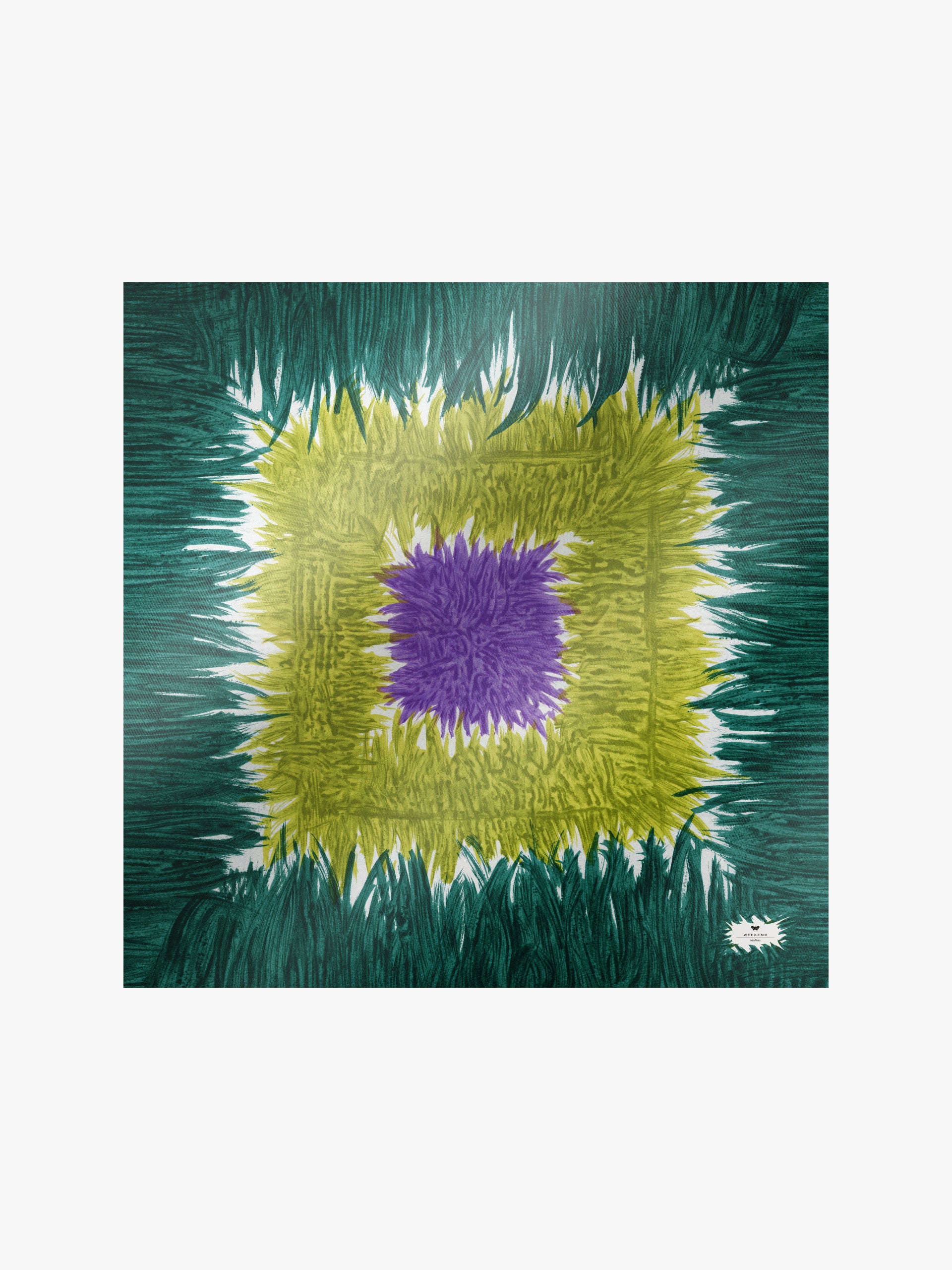 Printed Silk Twill Foulard for Women - Green - Max Mara UAE
