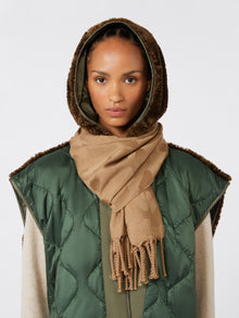 Jacquard Wool Stole for Women - Beige - Max Mara UAE