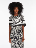 Modal And Printed Silk Shawl for Women - Beige - Max Mara UAE