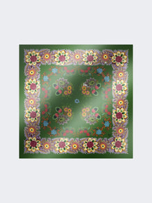 Printed Silk Twill Foulard for Women - Green - Max Mara UAE