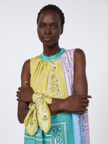 Bandanna Print Silk Foulard for Women - Lime Green - Max Mara UAE