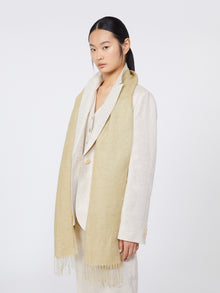 Linen Stole With Fringes for Women - Beige - Max Mara UAE