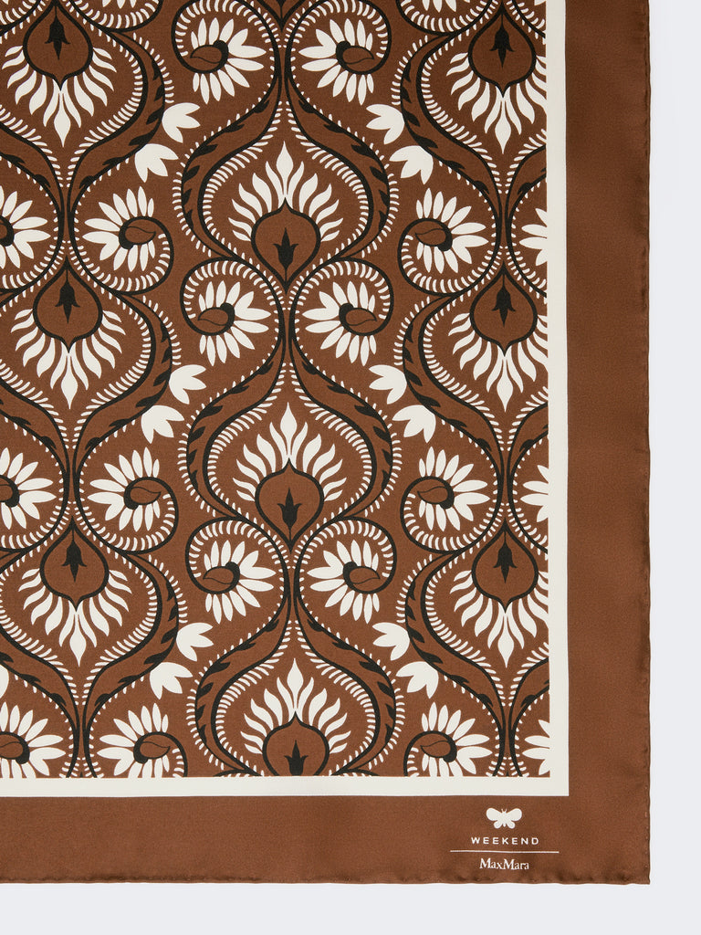 max mara printed silk square foulard