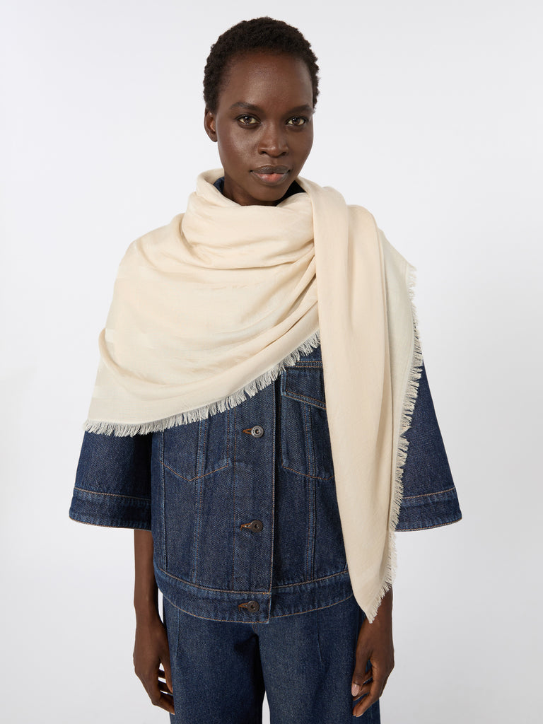 max mara jacquard shawl in modal, viscose and wool