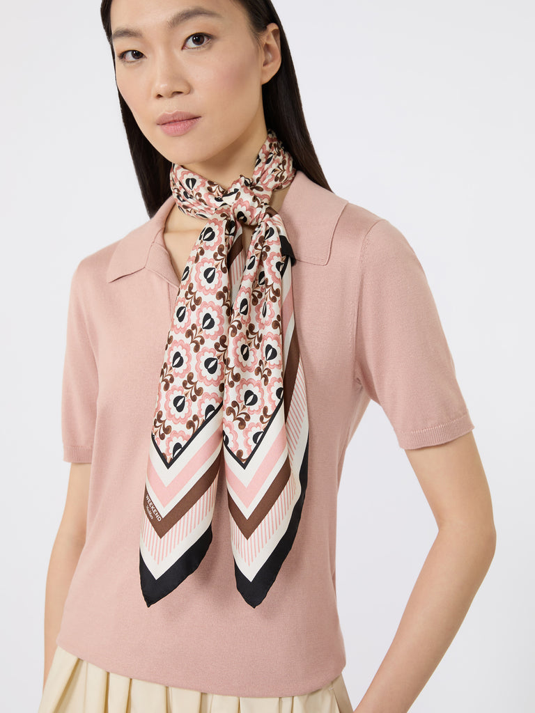 max mara printed silk scarf