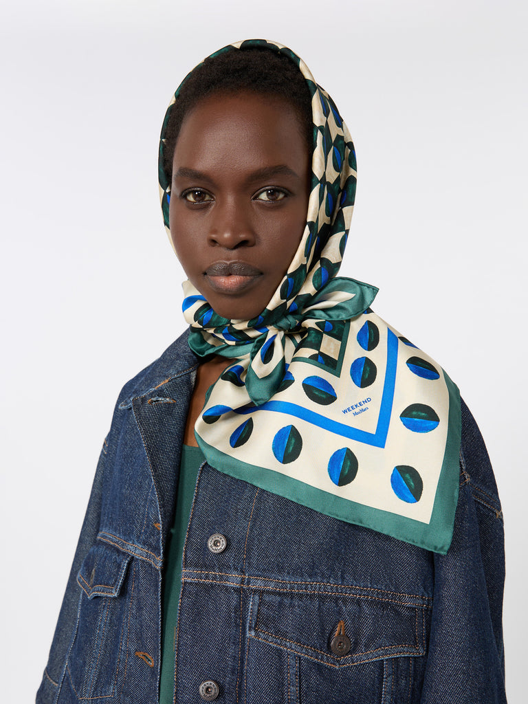 max mara printed silk scarf