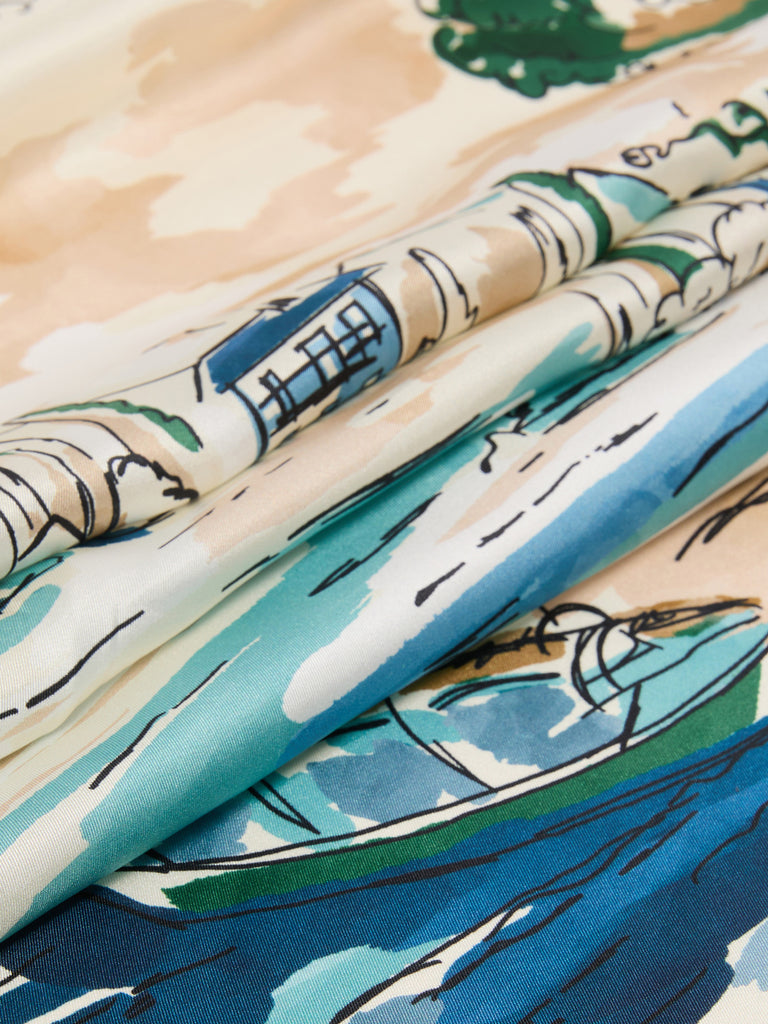 max mara printed silk scarf