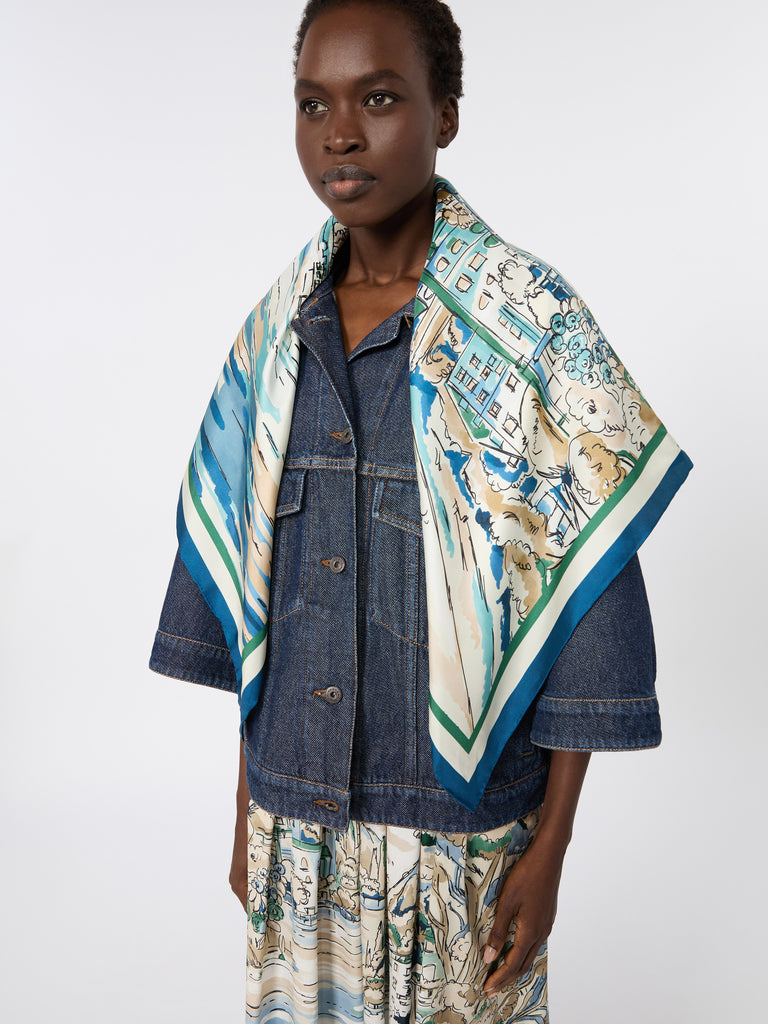 max mara printed silk scarf