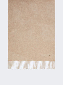 Plain Wool Stole for Women - Beige - Max Mara UAE