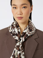 Printed Silk Pocket Square for Women - Black - Max Mara UAE