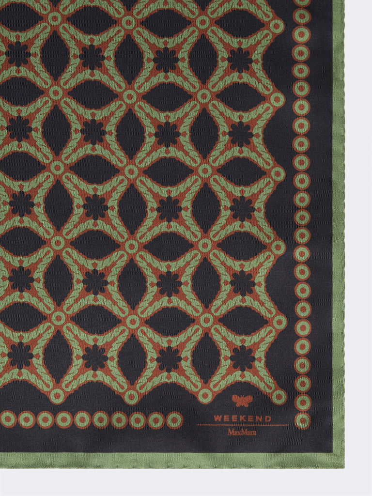 Printed silk twill scarf