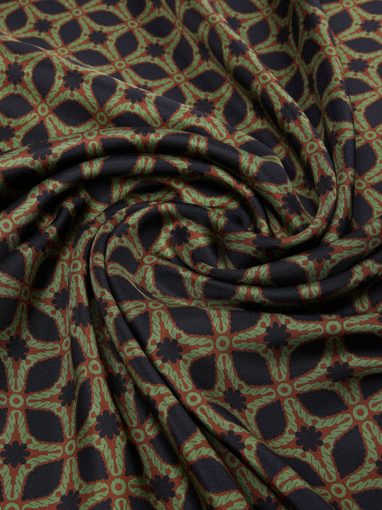 Printed silk twill scarf