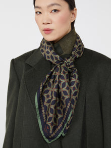 Printed silk twill scarf