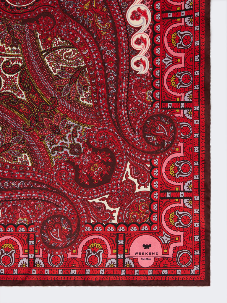 Printed silk twill scarf