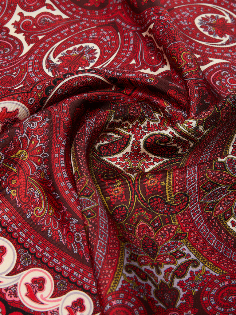 Printed silk twill scarf