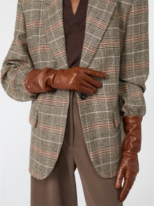 Mid-Length Nappa Leather Gloves for Women - Tobacco - Max Mara UAE
