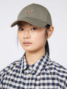 Canvas Baseball Cap for Women - Olive Green - Max Mara UAE