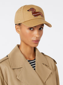 Cotton Canvas Baseball Cap for Women - Camel - Max Mara UAE