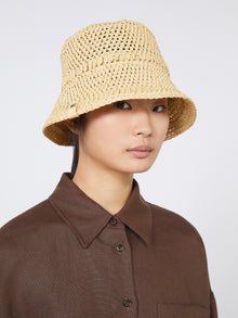 Crochet Viscose Hat for Women - Beige - Max Mara UAE