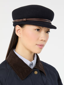 Wool Felt Baker Boy Hat for Women - Ultramarine - Max Mara UAE