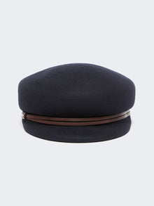 Wool Felt Baker Boy Hat for Women - Ultramarine - Max Mara UAE
