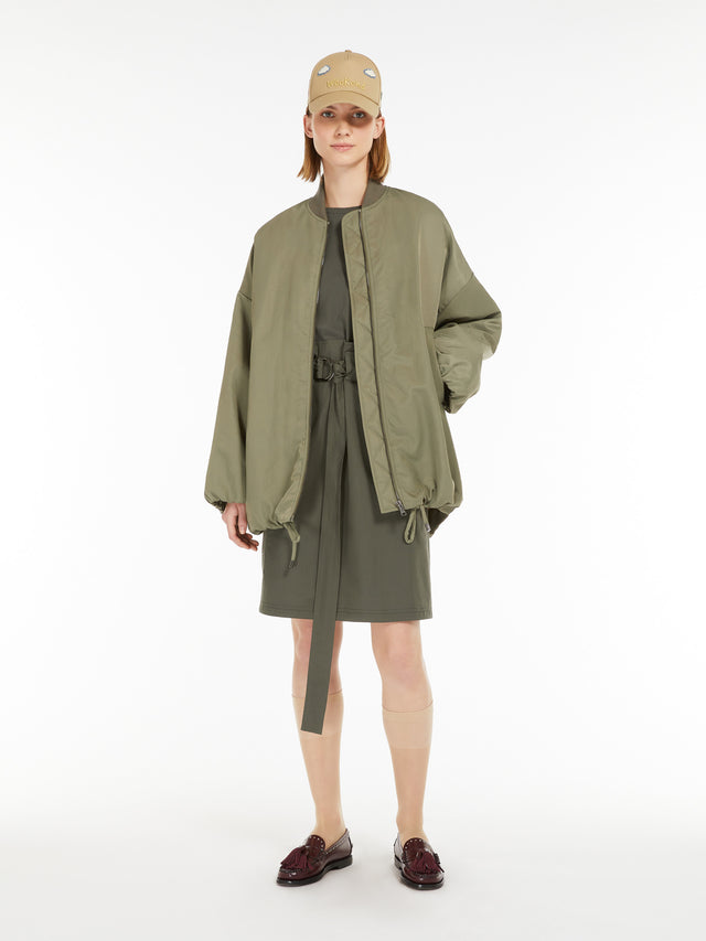 Cotton Poplin And Jersey Dress for Women - Kaki - Max Mara UAE