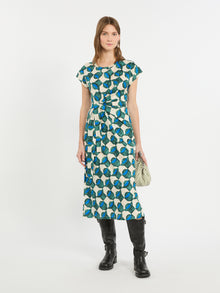 Patterned Jersey Midi Dress for Women - Green - Max Mara UAE
