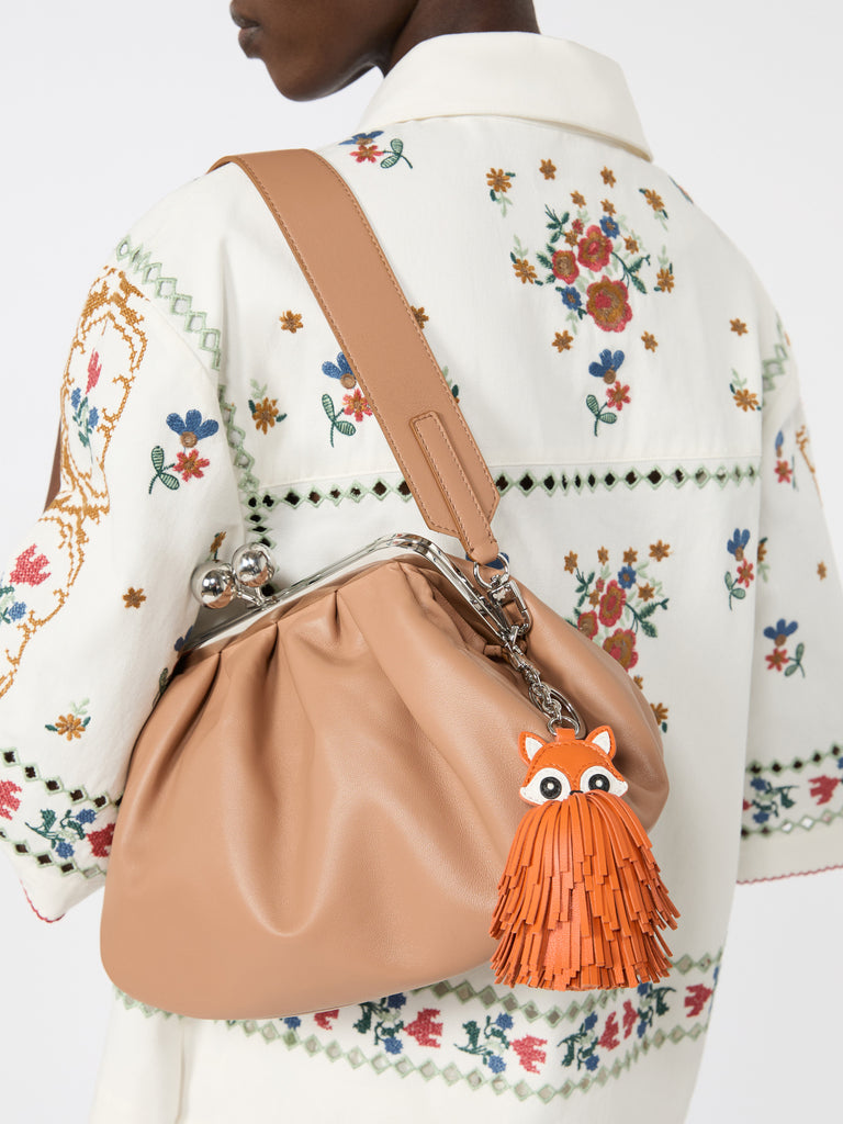 max mara nappa leather keyring with fringes