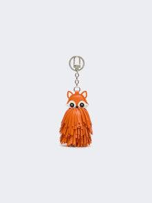 Nappa Leather Keyring With Fringes for Women - Orange - Max Mara UAE