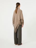 Fringed Wool Shawl for Women - Turtledove - Max Mara UAE