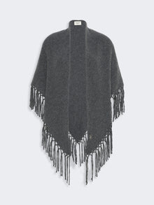 Fringed Wool Shawl for Women - Dark Grey - Max Mara UAE