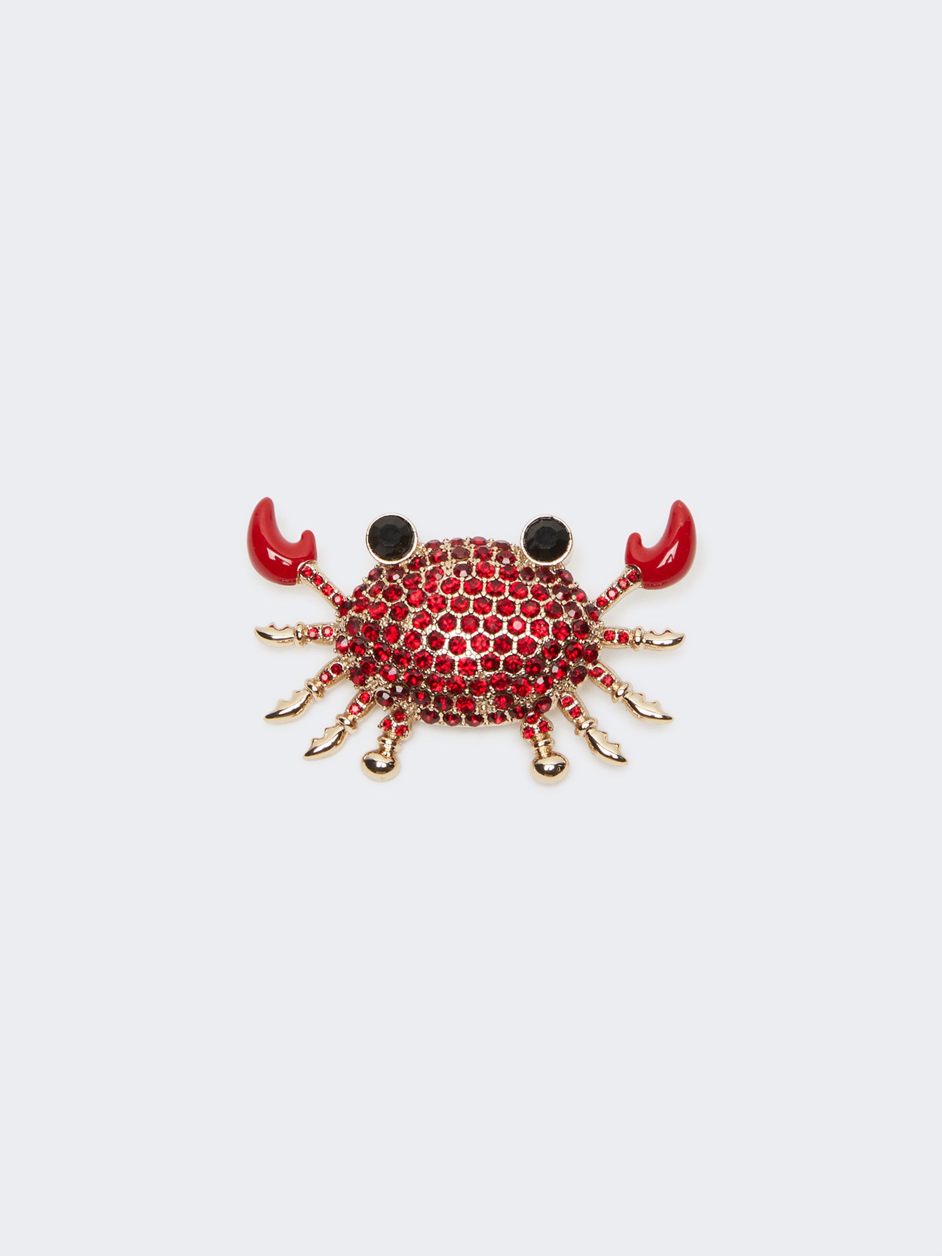 max mara metal brooch with rhinestones for women