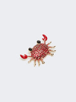max mara metal brooch with rhinestones for women
