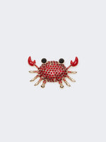 max mara metal brooch with rhinestones for women