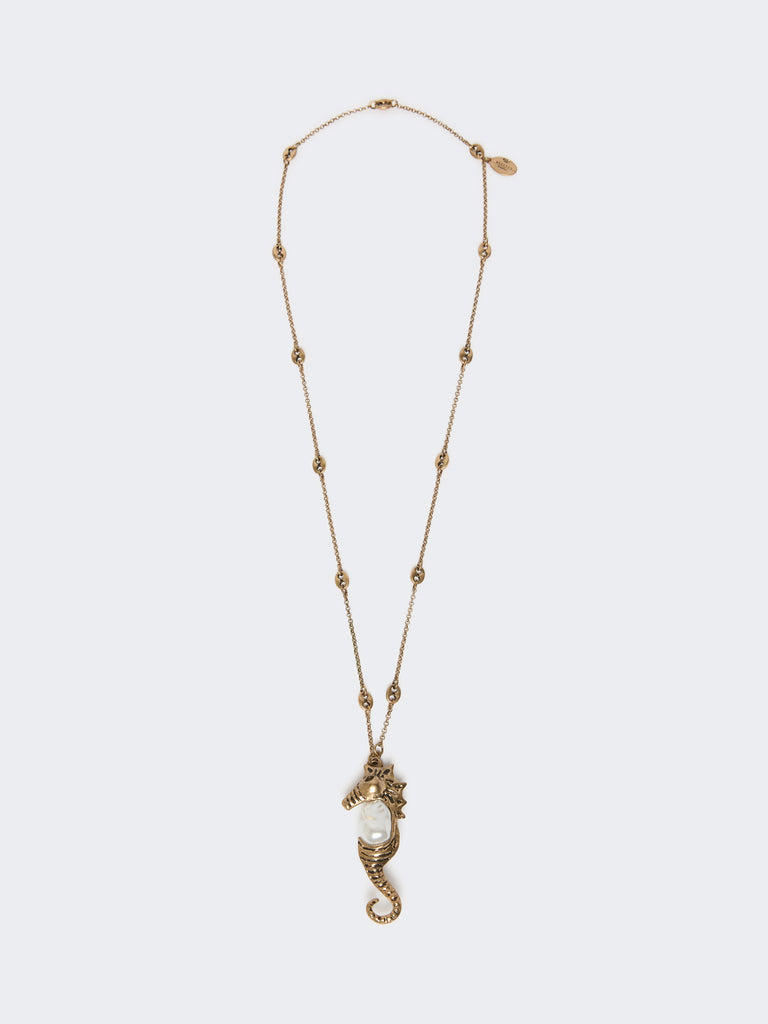 max mara metallic necklace with pin pendant