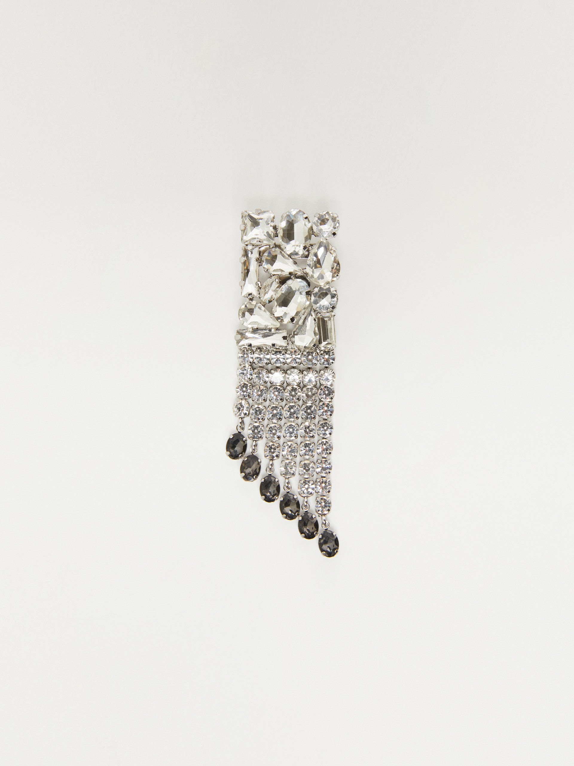 Metal And Rhinestone Brooch for Women - Optical White - Max Mara UAE