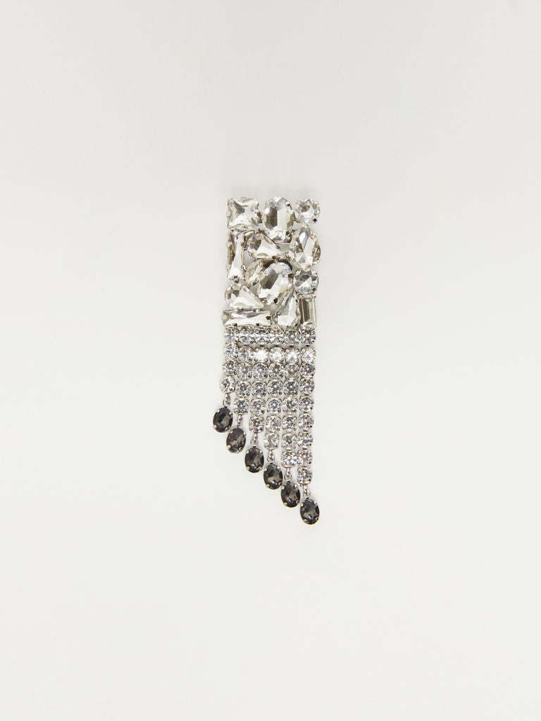 max mara metal and rhinestone brooch