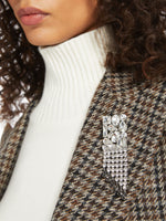 Metal And Rhinestone Brooch for Women - Optical White - Max Mara UAE