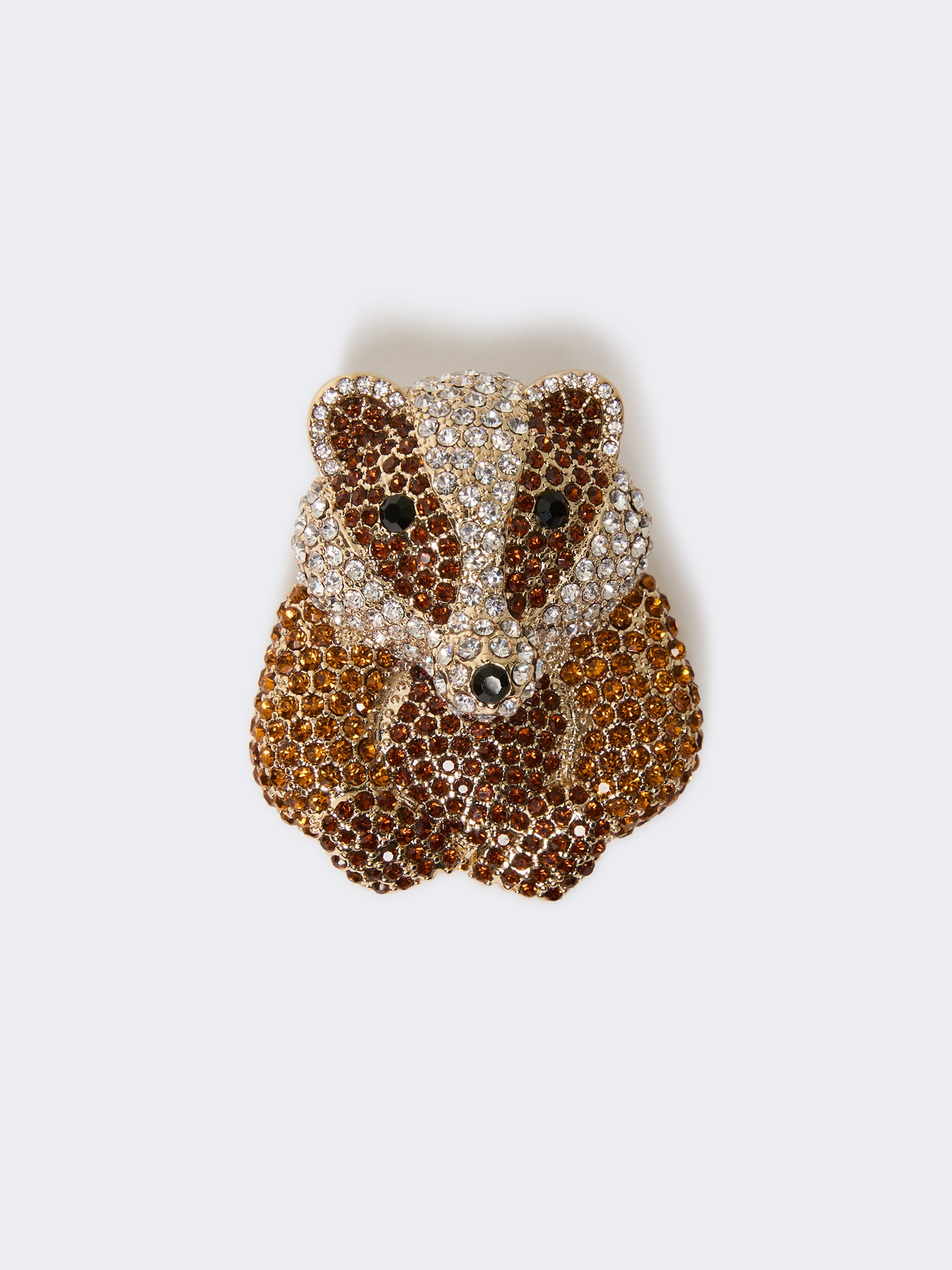 max mara metal brooch with rhinestones for women