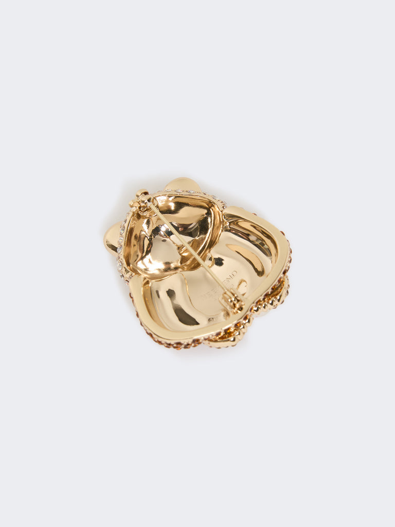 max mara metal brooch with rhinestones