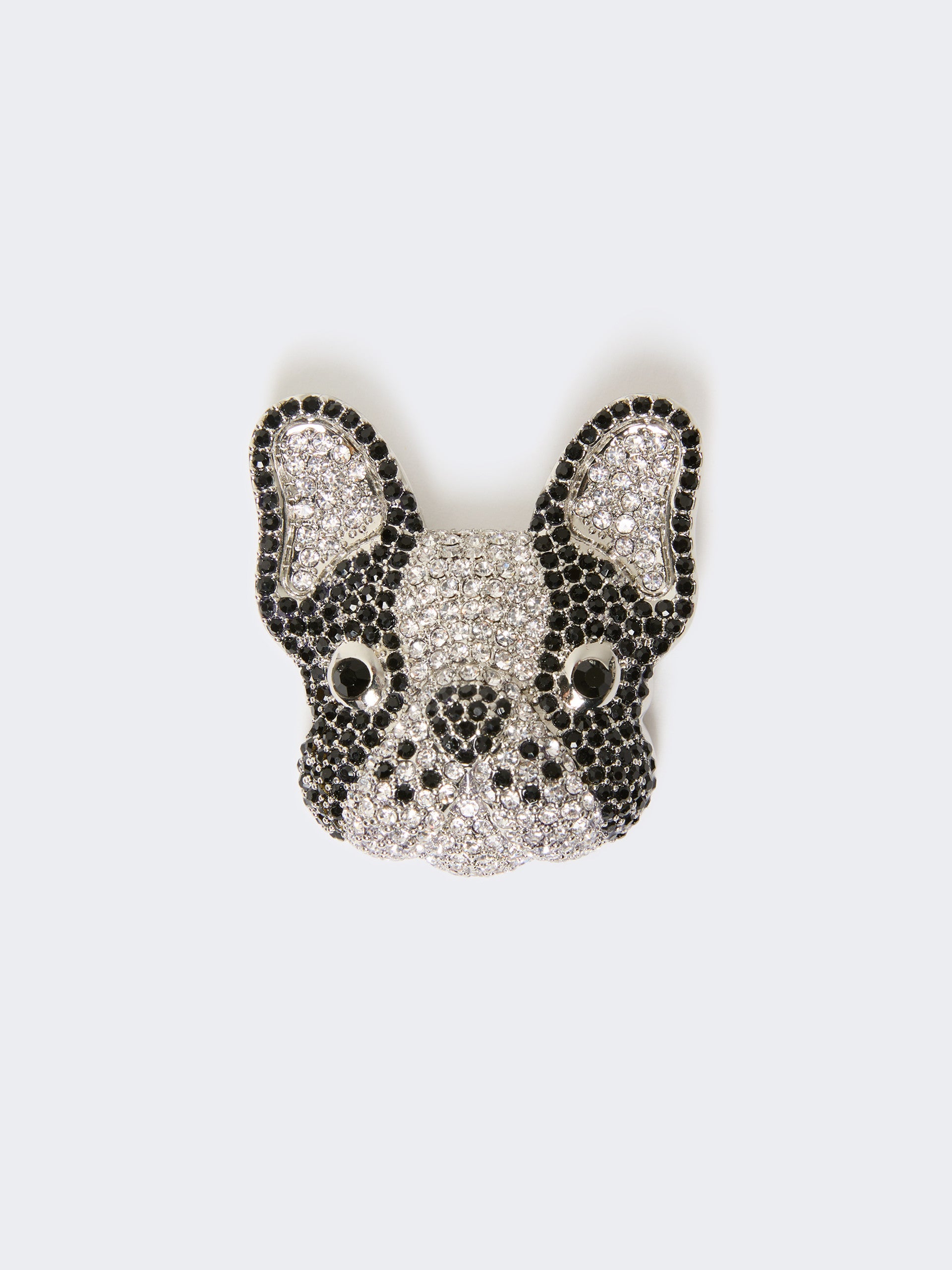 max mara metal brooch with rhinestones for women