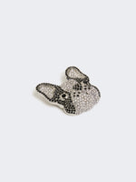 max mara metal brooch with rhinestones for women