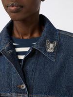max mara metal brooch with rhinestones for women