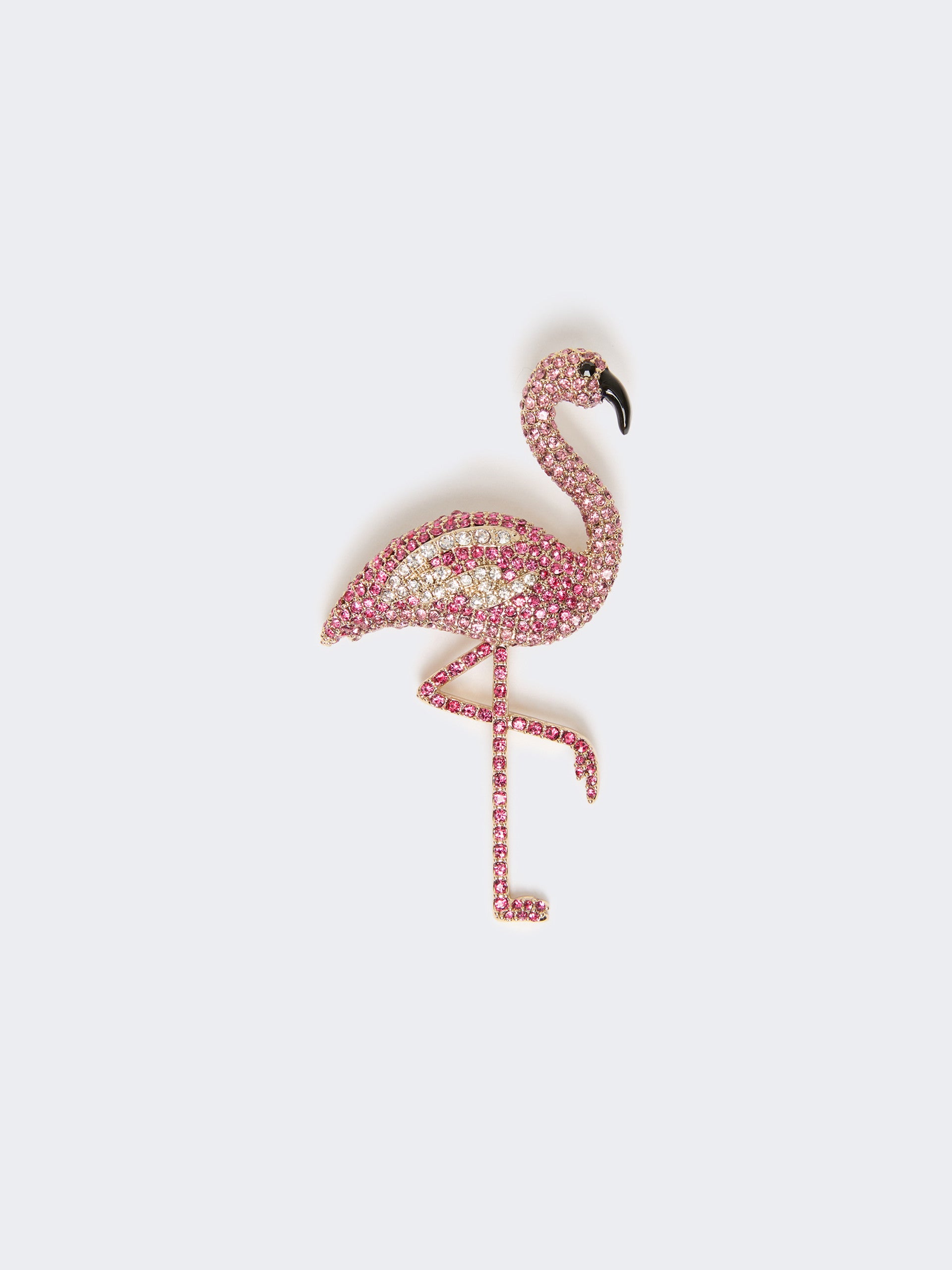 max mara metal brooch with rhinestones for women