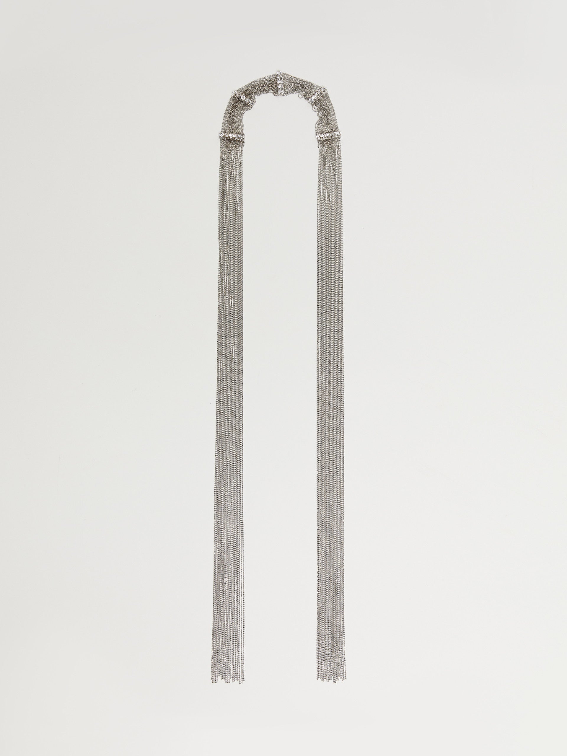 Metal Scarf Necklace for Women - Silver - Max Mara UAE