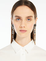 Rhinestone Drop Earrings for Women - Dark Grey - Max Mara UAE