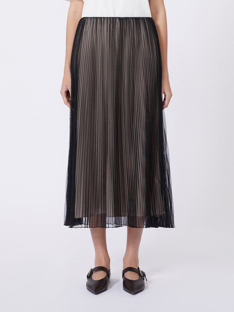 Plissé-pleated tulle skirt
