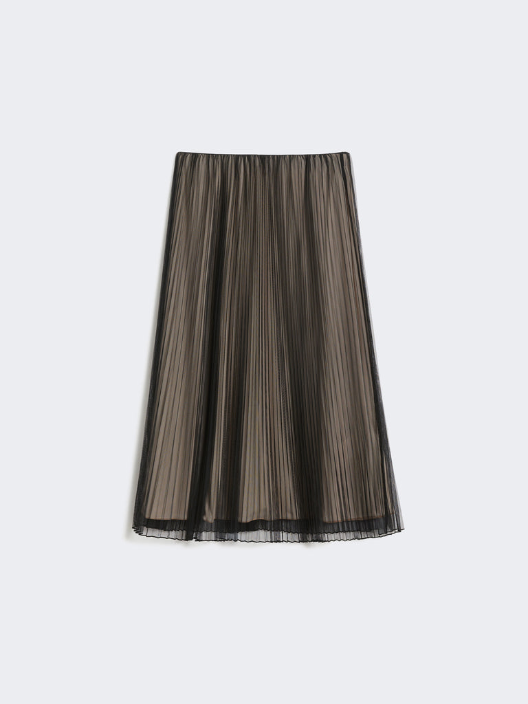 Plissé-pleated tulle skirt