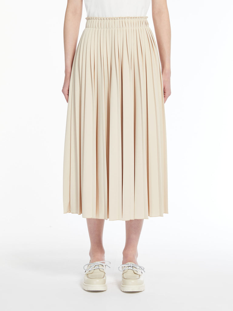 Pleated crepe jersey skirt